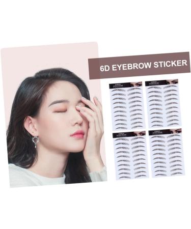 WOFASHPURET 4pcs Eyebrow Stickers Hair Like Eyebrows Stick on Imitation Eyebrow Transfer Stickers 4d Make up - Buy Online on SooperMarket.com