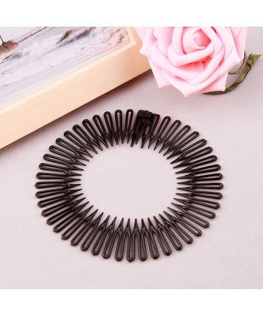 6PCS Women's Fashion Stretch Flexible Hair Combs Headband Set - Flexible Comb Teeth Hair Clips Hoop - Buy Online on SooperMarket.com
