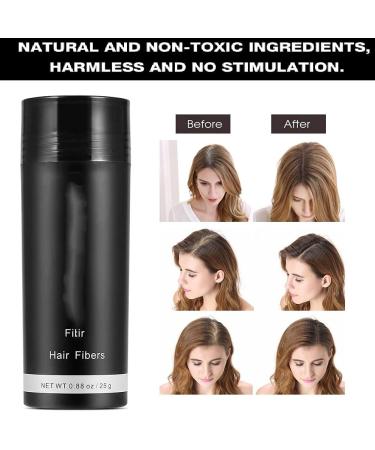 Professional Hair Thickening Solution - Hair Fibres Powder for Women and Men - 5 Colors Concealer for Thinning Hair - Pump Spray Applicator Included (Black) - Buy Online on SooperMarket.com