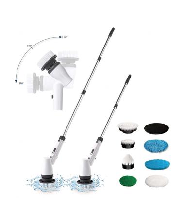 Long Handle Cleaning Brush Cordless Electric Electric Floor Scrubber Adjustable Extension Handle Shower Scrubber Electric Suitable for Kitchen Stoves Etc.
