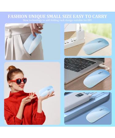 Uraqt Mini UV Nail Lamp - Portable LED Nail Dryer with Timer & Nail Tools for Gel Nails - USB Powered (Blue) - Buy Online on SooperMarket.com