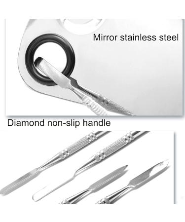 Sanwood Stainless Steel Make-Up Palette | Large Square Nail Art Mixing Plate for Foundation | Multi-Functional Cosmetic Artist Tool - Buy Online on SooperMarket.com