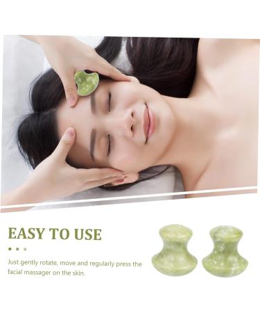 Mikinona 2pcs Neck Massager Tool Face Massager Eye Massager Eye Face Beauty Massagers Roller Rose Quartz Jade - Buy Online on SooperMarket.com