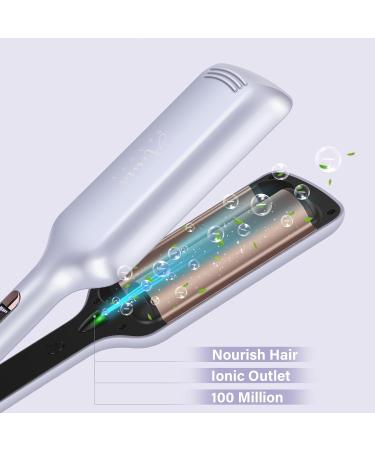 32mm Aima Beauty Curling Wand - Big Wave Mermaid Hair Waver Anti-Scald Ionic Lock for All Hair Types - Purple - Buy Online on SooperMarket.com
