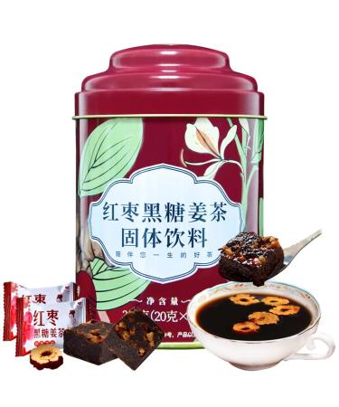 Red jujube black sugar ginger tea (7.05 oz) manual ancient method boil system fragrant glutinous sweet Mellow taste 200g
