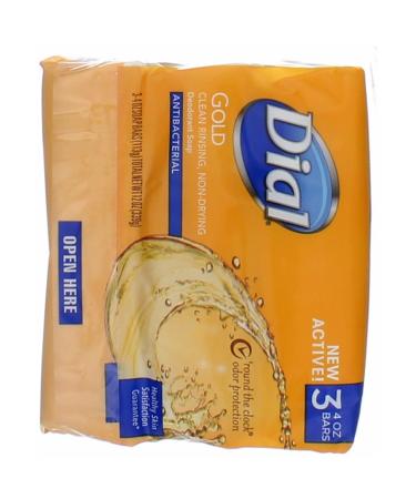 Dial Bar Soap Gold 4oz 3 Pack - Moisturizing & Antibacterial Cleansing Bars - Buy Online on SooperMarket.com