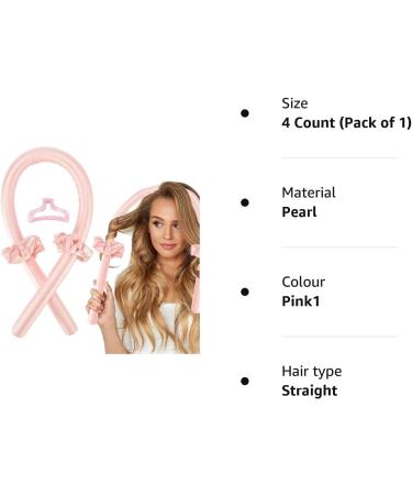 Heatless Curls Headband No Heat Wave Curlers Styling Tools for Long Medium Hair Make Soft And Shiny Pink1 - Buy Online on SooperMarket.com