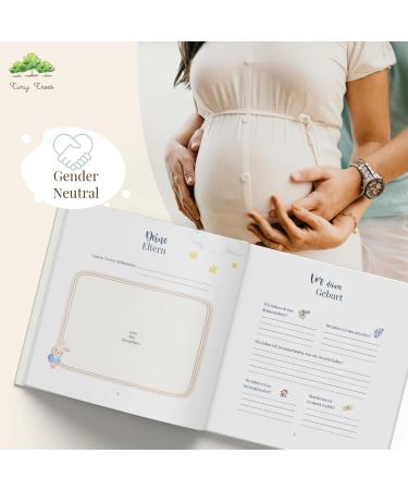 Tiny Trees Baby Diary - My First Year (Hare) | 51 Pages Gift Box Included | Baby Milestone Book & Photo Album - Monthly Birthdays in German - Buy Online on SooperMarket.com