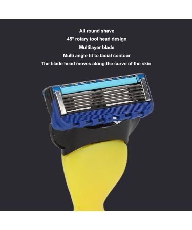 Natudeco Razor Epilator - 45 Rotatable Manual Razor for Face & Travel | Multi-Layer Design Compact & Practical - Yellow - Buy Online on SooperMarket.com