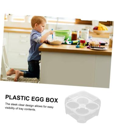 Fridge Egg Container 2pcs Box 4 Grid Egg Storage Box Plastic Pallet Empty Egg Carton re-usable - Buy Online on SooperMarket.com