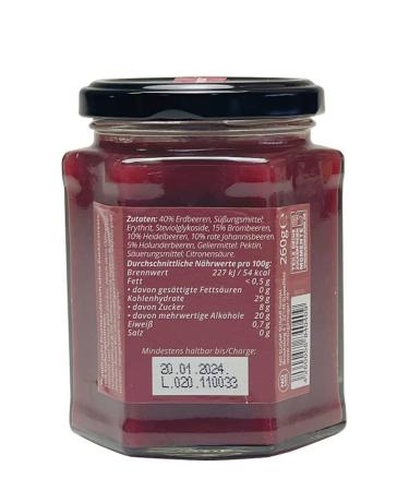 No Sugar Added Fruit Spread Strawberry Forest Fruits & Apricot | 80% Fruit Content & Natural Sweeteners | EU Made | 260g (3 Pack) - Buy Online on SooperMarket.com