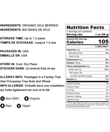 Buy Food to Live Organic Goji Berries 4 lbs - Sun Dried Non-GMO Raw Vegan Superfood - Bulk Sirtfood Snack - Buy Online on SooperMarket.com