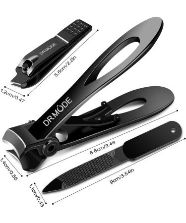 Nail Clippings for Thick Nails | DrMode Wide Jaw Nail Zwick Tongs & Fingernail File Set - Professional Stainless Steel 3-Piece Kit for Men & Women - Buy Online on SooperMarket.com