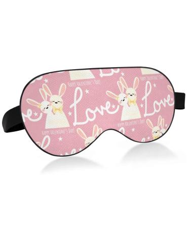 Haskirky Light Blocking Eye Mask Breathable and Adjustable Adult Men and Women Travel on Business Trips Yoga Meditation Light Smooth Comfortable Eye Mask Office Deep Sleep Goodies Rabbit Love