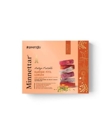 Turkish Delight | Lokum | Luxurious Mixed Finger Turkish Delight flavours with Pistachio Sekeroglu 300g