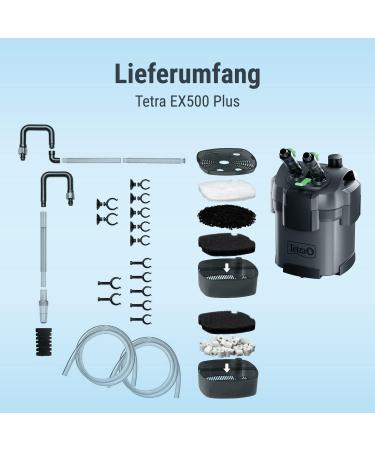 Tetra Aquarium External Filter EX 500 Plus - Powerful Filter for Aquariums Up to 100L | Crystal Clear Water for Fish - Buy Online on SooperMarket.com