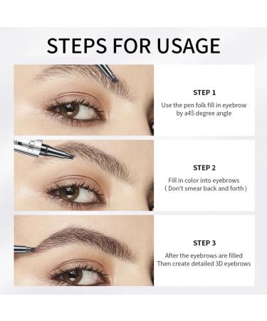 Long-Lasting Waterproof Microblading Eyebrow Pencil - 4 Tip Micro Head (#2 Dark Brown) | Perfect for Natural Looks - Buy Online on SooperMarket.com