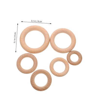 Eringogo 12 PC Wooden Rings - Natural Wood Baby Teething Accessories | Unfinished Beech Circle Rings for Infants - Buy Online on SooperMarket.com