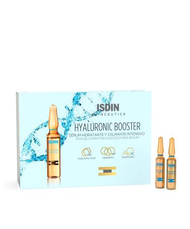 ISDIN Hyaluronic Booster Deep Hydration with Peptide Serum Ampoules 0.06 Fl Oz (Pack of 10)