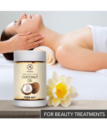 Coconut Oil 1000ml - Indonesia - Cocos Nucifera Oil - 100% Pure & Natural Cold Pressed - Unrefined Coconut Oil - Best Benefits for Skin - Hair - Face - Body Care - Unrefined Coconut Oils - Buy Online on SooperMarket.com