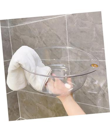 OFFSCH Transparent Plastic Washbasin Wash Basin Plastic Face Cleaning Basin Salon Washing Basin Wash Plastic Basin Foot Soaking Basin Kitchen Sink Bowl Wash Bowl Vegetable Bowl Baby Large Transparent 26.7x25.7cm - Buy Online on SooperMarket.com