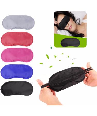 Coobbar 10PCS Satin Travel Eye Sleeping Mask Set - Purple | Soft Blindfold for Nap and Rest - Buy Online on SooperMarket.com