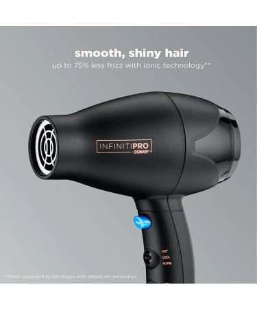 INFINITIPRO BY CONAIR Mighty Mini Compact Lightweight Professional Hair Dryer - Black - Travel Size - Buy Online on SooperMarket.com
