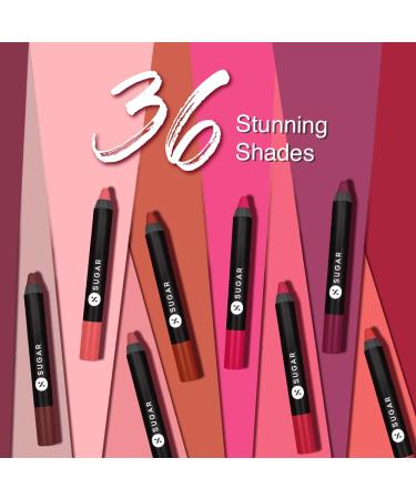 SUGAR Cosmetics Matte As Hell Crayon Lipstick - 01 Scarlett O'hara (Red) | Highly Pigmented & Long Lasting - Buy Online on SooperMarket.com