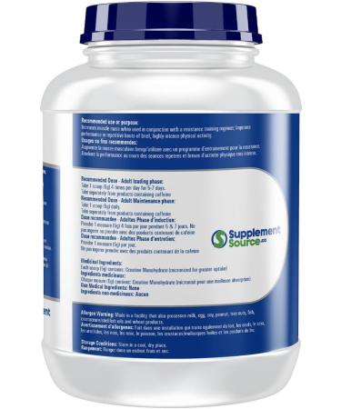 SupplementSource.ca Supplement Source CREATINE POWDER - 100% Pure Creatine Monohydrate - Pharmaceutical Grade Creatine - 1000 gram 1 kg (Pack of 1) - Buy Online on SooperMarket.com