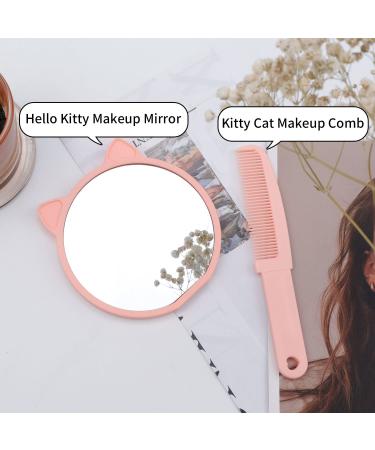Kawaii Kitty Makeup Brush Set with Mirror Comb - 10pcs Cat Gift Set for Girls - Buy Online on SooperMarket.com