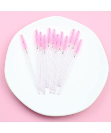 300pcs Disposable Mascara Wands SenRocc Eyelash Brush Spoolies - Crystal Pink Beauty Kit for Extensions & Makeup - Buy Online on SooperMarket.com