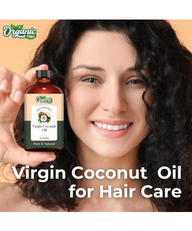 ORGANIC ZING Virgin Coconut (Cocos nucifera) Oil | Pure & Natural Carrier Oil for Skincare Haircare & Massage- 30ml/1.01fl oz - Buy Online on SooperMarket.com