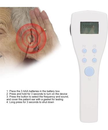 Portable Audiometer Hearing Test Device for Older Children & Seniors | LCD Screen | Air Line Test - Buy Online on SooperMarket.com