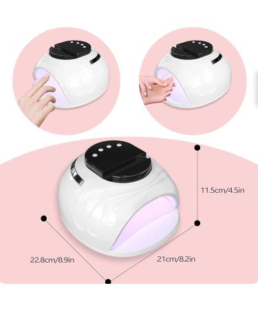 ANGNYA Nail Lamp 168W UV Light with 4 Timer Settings and Automatic Sensor - Professional Nail Dryer for Nail Art in White - Buy Online on SooperMarket.com