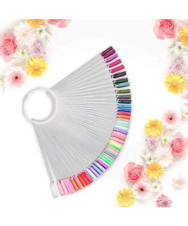 100 PCS Transparent Nail Swatches Sticks Fan-shaped Polish Display Board for Nail Art Tips Practice - Buy Online on SooperMarket.com