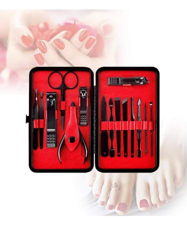 High Precision Stainless Steel Nail Clippers Set with Nail File and Scissors - Red - Buy Online on SooperMarket.com