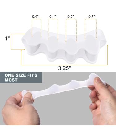 2 Pair Gel Toe Separators - Bunion Corrector for Women & Men - Toe Spacer & Straightener - White - Buy Online on SooperMarket.com