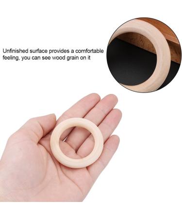 50 Unfinished Natural Wood Rings - 50mm DIY Craft Accessories for Jewelry Bracelets & Garlands - Buy Online on SooperMarket.com