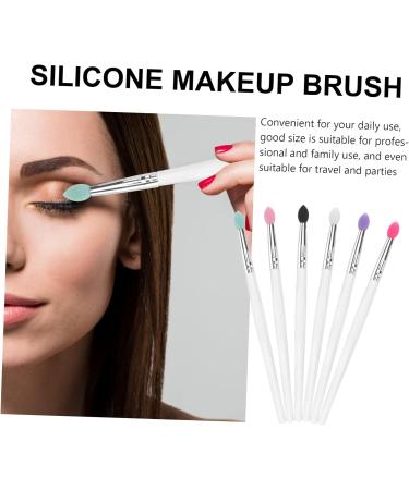 BELLIFFY 6pcs Eye Shadow Brush Makeup Eyeshadow Big Sequined Eyeshadow Brush Transparent Plastic Handle - Buy Online on SooperMarket.com