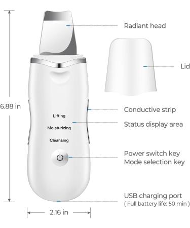 Skin Scrubber Face Spatula Pore Cleaner Blackhead Remover Tool with 3 Modes for Cleansing|Moisturizing|Lifting (Beige) - Buy Online on SooperMarket.com
