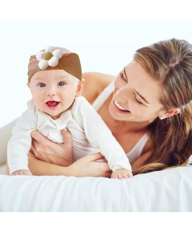 Uwiyo 6-Pack Baby Turban Headband Set | Soft Nylon Flower Loop Hairbands for Newborns & Toddlers - Buy Online on SooperMarket.com