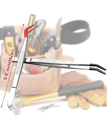 Rahl 2 PCS Curved Bent Rubber Tip Tweezers - Optimal Craft & Jewelry Making Tools for Laboratories | International Shipping - Buy Online on SooperMarket.com