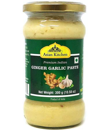 Asian Kitchen Ginger Garlic Cooking Paste 10.5oz (300g) Glass Jar Vegan | Gluten Free | Non-GMO | No Colors | Indian Origin Ginger Garlic 300 g (Pack of 1)