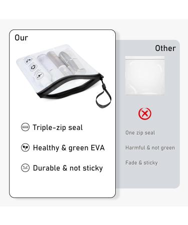 ECOHUB Airport Security Liquids Bags EVA Airport Liquid Bag 20 x 20cm Airline Approved Clear Travel Toiletry Bag for Women Men Zip Lock Bags with Strap for Travel (2 pcs Gray&Black) Gray&black With Carrying Handle - Buy Online on SooperMarket.com