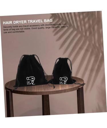 Baluue 6 Pcs Storage Bag Toiletry Organizer Drawstring Closure Cover Mini Hairdryer Bag Black Velvet - Buy Online on SooperMarket.com
