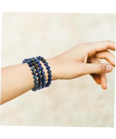 STOBOK 2Pcs stone bracelet Stone delicate delicate bracelet stone necklace bead accessories Bracelet beads wristband decorative bracelet Scattered beads decorate beading Blue 0.60X0.60X0.60CM - Buy Online on SooperMarket.com