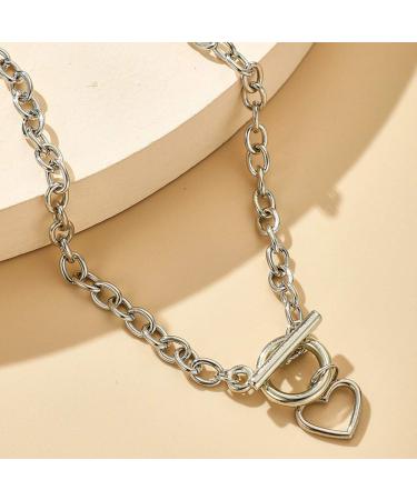 Missgrace Dainty Love Layered Choker Necklaces - Handmade Silver Pendant Set for Women & Girls - Adjustable Multilayer Chains - Buy Online on SooperMarket.com