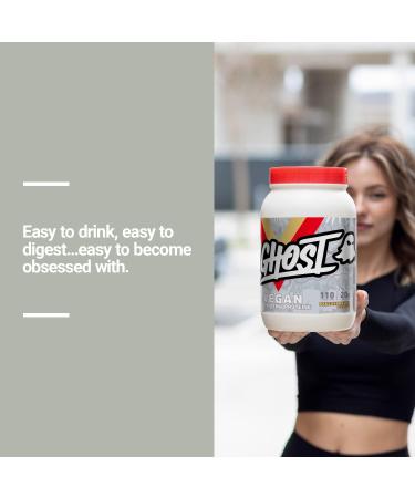 GHOST Vegan Protein Powder - 2lb 20g of Protein - Plant-Based Pea & Organic Pumpkin Protein - Post Workout & Nutrition Shakes Smoothies & Baking - Soy & Gluten-Free (Pancake Batter) - Buy Online on SooperMarket.com