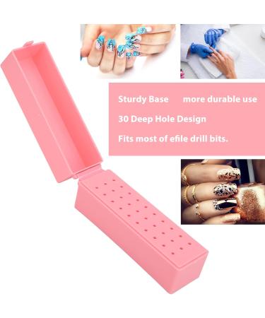 30 Holes Nail Drill Bits Holder Manicure Tools Nails Display Organizer Container Dustproof Acrylic Cover Space Saving Nail Grinding Bits Container For Home Use Nail Salon - Buy Online on SooperMarket.com