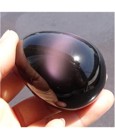 Crystal 1pc Natural Rainbow Obsidian cat Eye Stones Shape Quartz Crystal Ornament 45-50mm - Buy Online on SooperMarket.com